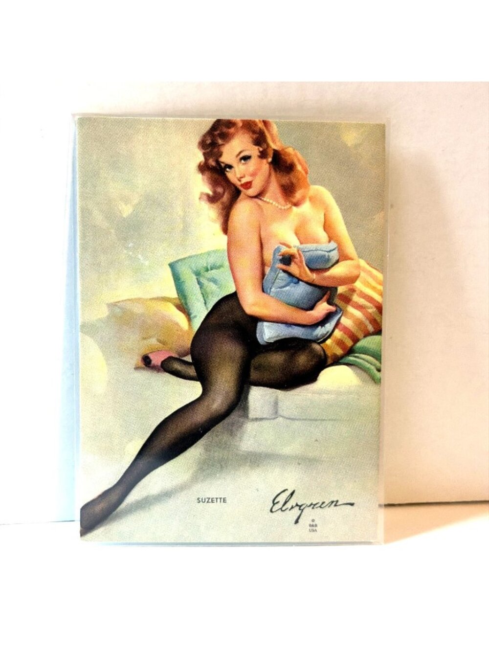 1993 Gil Elvgren Pinup Card #81 Pillows Anyone Comic Image Calendar Man Cave Art